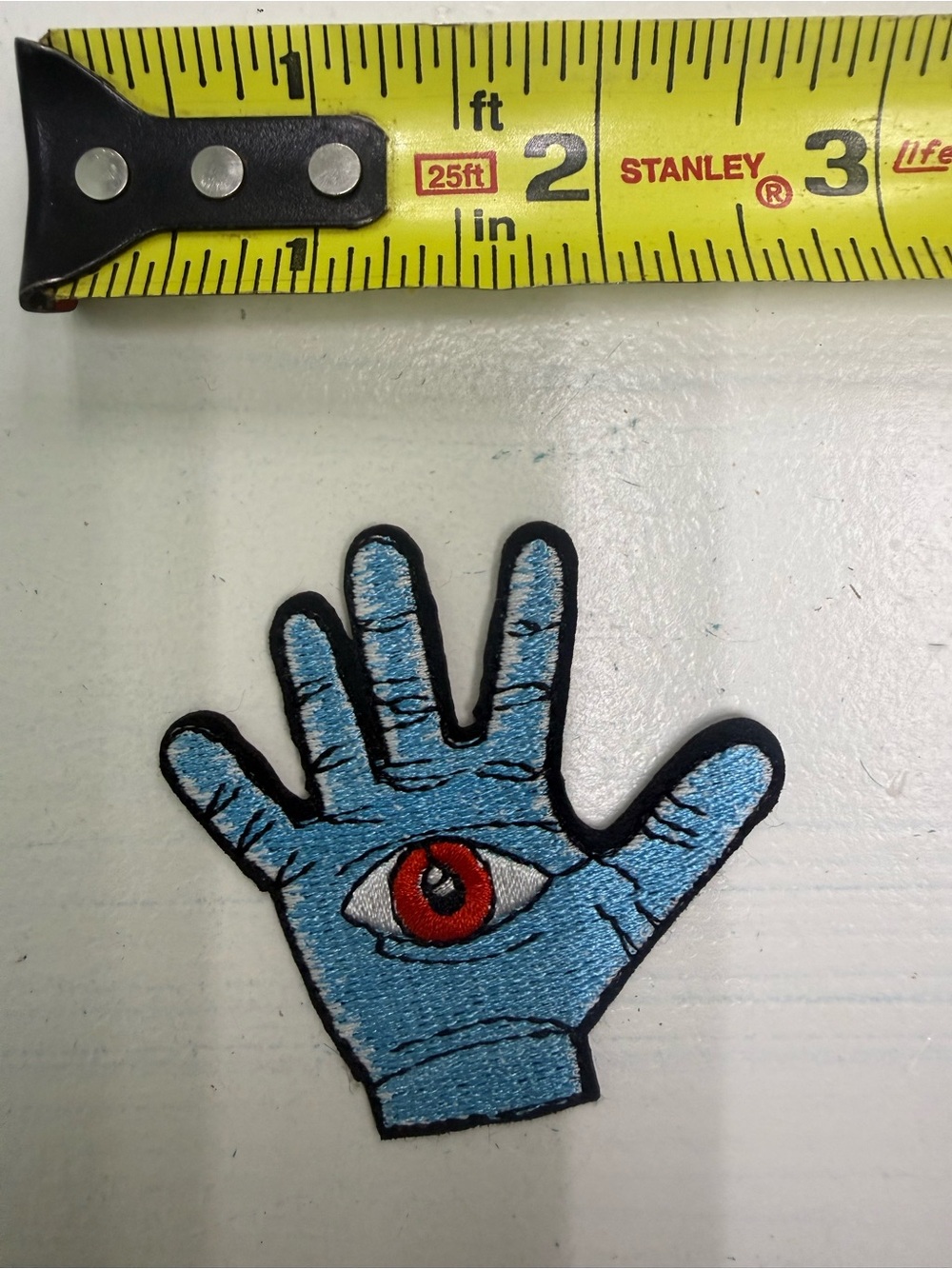 Blue Hand Eye Embroidered Patch - Wearable Accessory